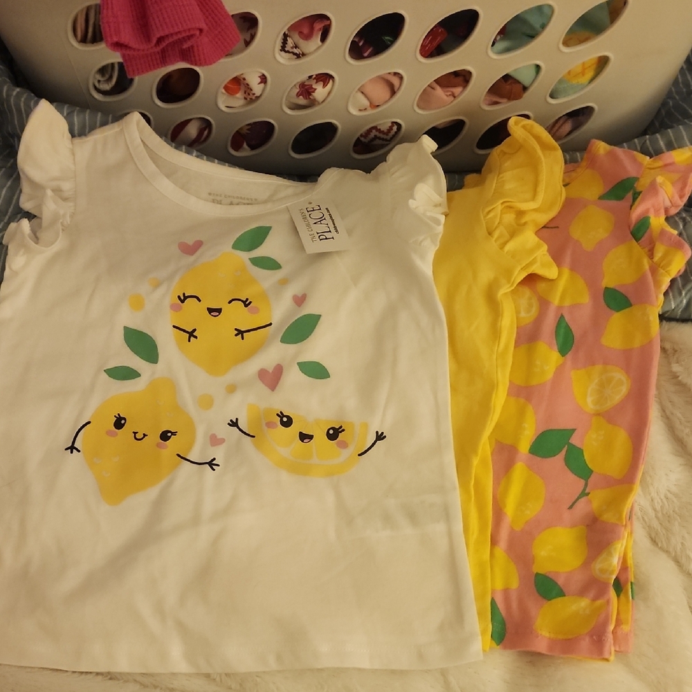 Nwt Sz 4T The Children's Place Lemon Graphic Tee bundle Lot